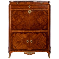 Antique Secretary of Louis XV, Stamped by Jean Baptiste Saunier, 18th Century