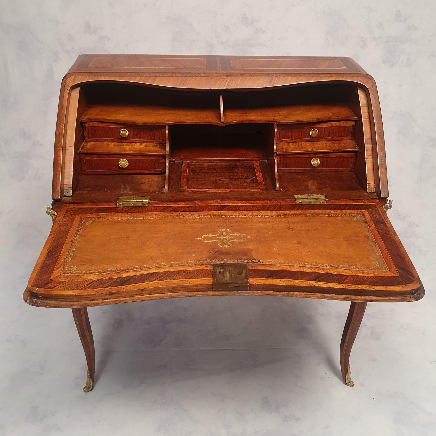 Secretary Period Transition Louis XV, Louis XVI, Palissander & Rosewood, 18th For Sale 5