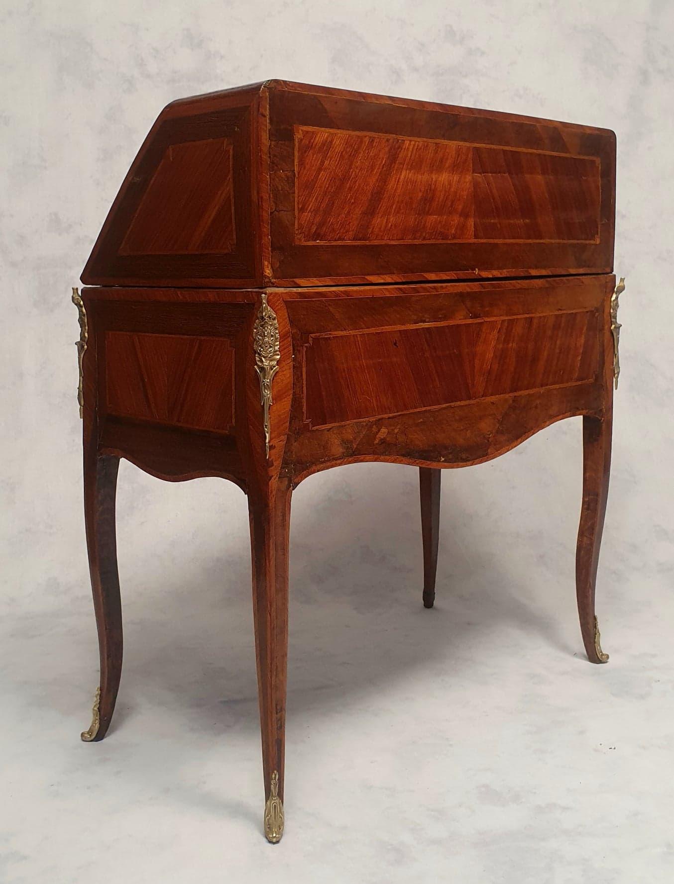 Secretary Period Transition Louis XV, Louis XVI, Palissander & Rosewood, 18th For Sale 6