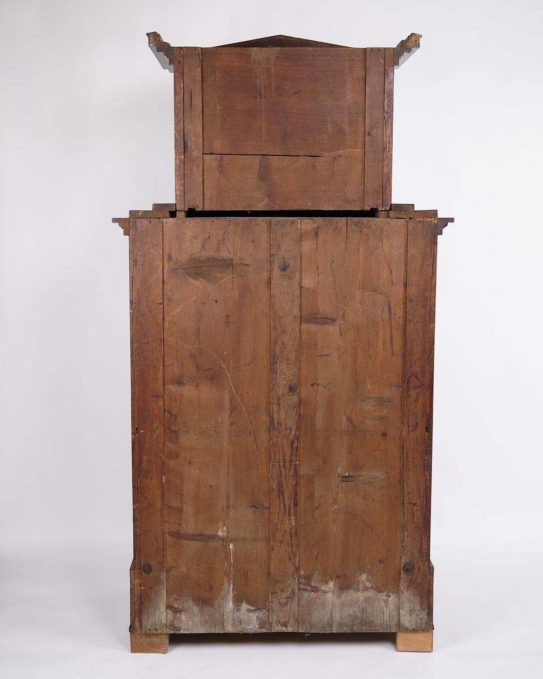 Segretaria con 2 cassetti in betulla lucidata a mano e intasia del 1840 in vendita 4