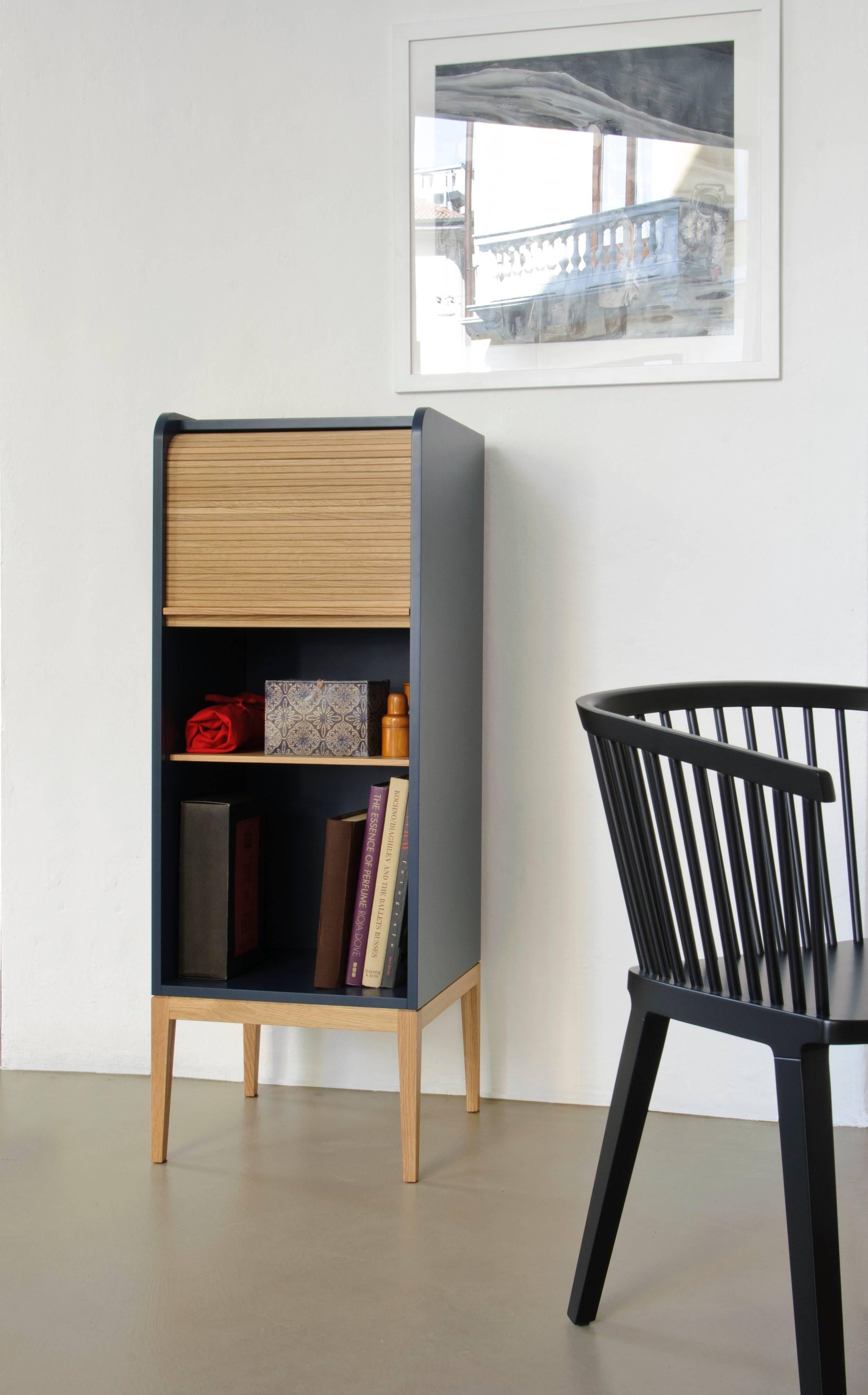 Sessel „S Secreto“, schwarz lackiertes Buchenholz, zeitgenössisches Design im Angebot 10