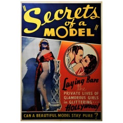 Retro Secrets of a Model 1940 Original Linen Backed Theatrical Poster