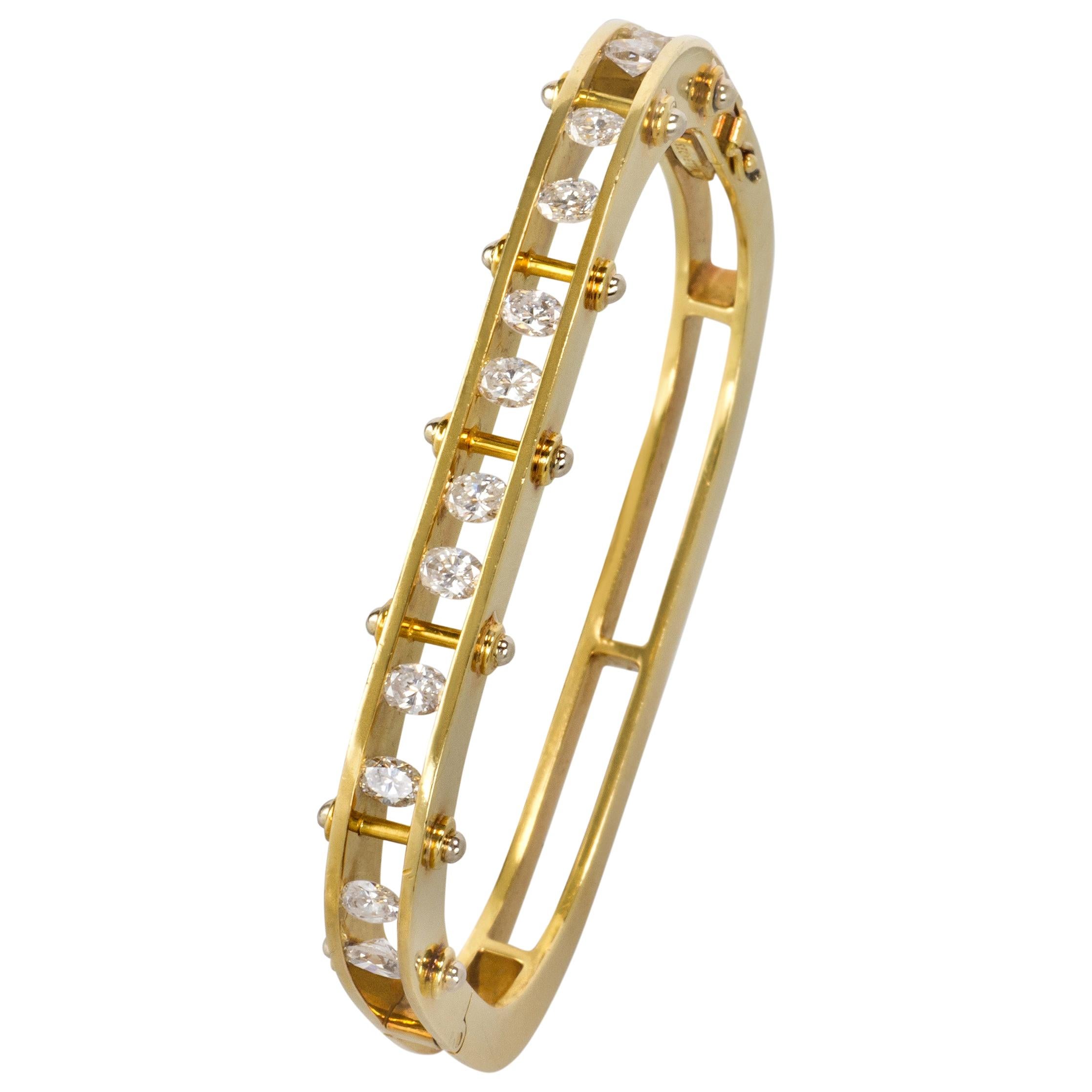 Secrett Diamond and Gold Bangle For Sale