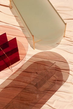 Section Coffee Table, Bronze Glass / Clear Acrylic