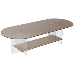 Section Coffee Table, Bronze Glass / Clear Acrylic
