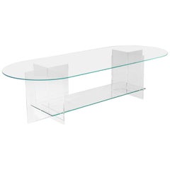 Section Coffee Table, Clear Glass / Clear Acrylic