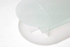 Section Coffee Table, Frosted Glass / Clear Acrylic