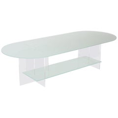 Section Coffee Table, Frosted Glass / Clear Acrylic