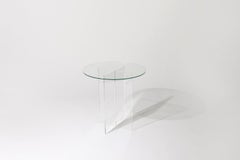 Section Side Table, Clear Glass / Clear Acrylic