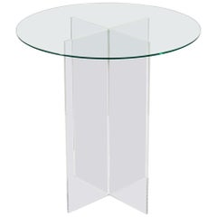 Section Side Table, Clear Glass / Clear Acrylic