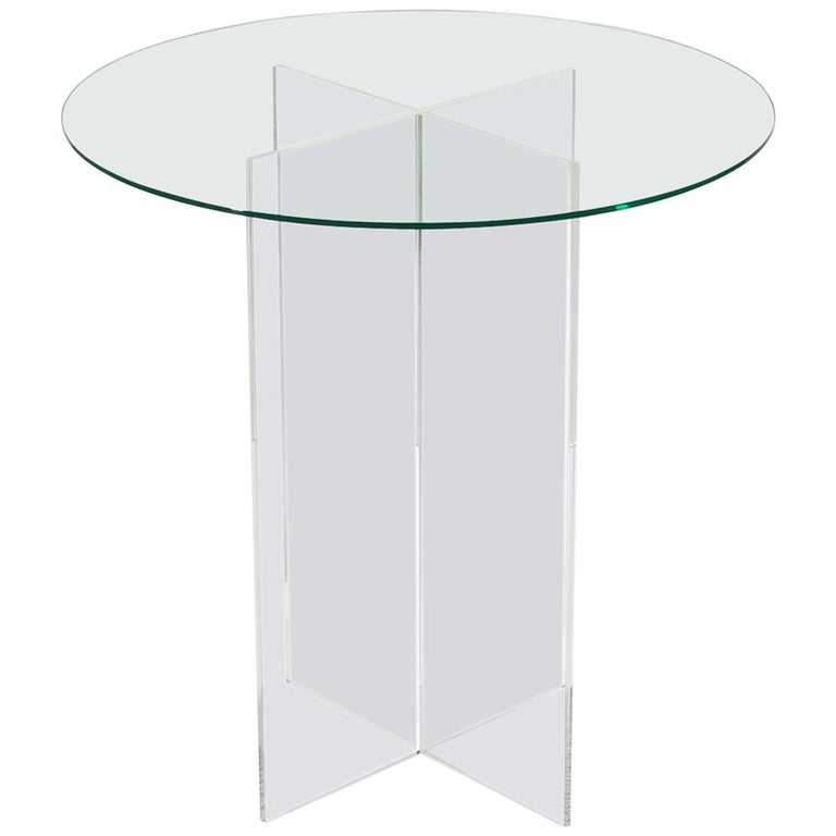 Section Side Table, Clear Glass / Clear Acrylic For Sale at 1stDibs