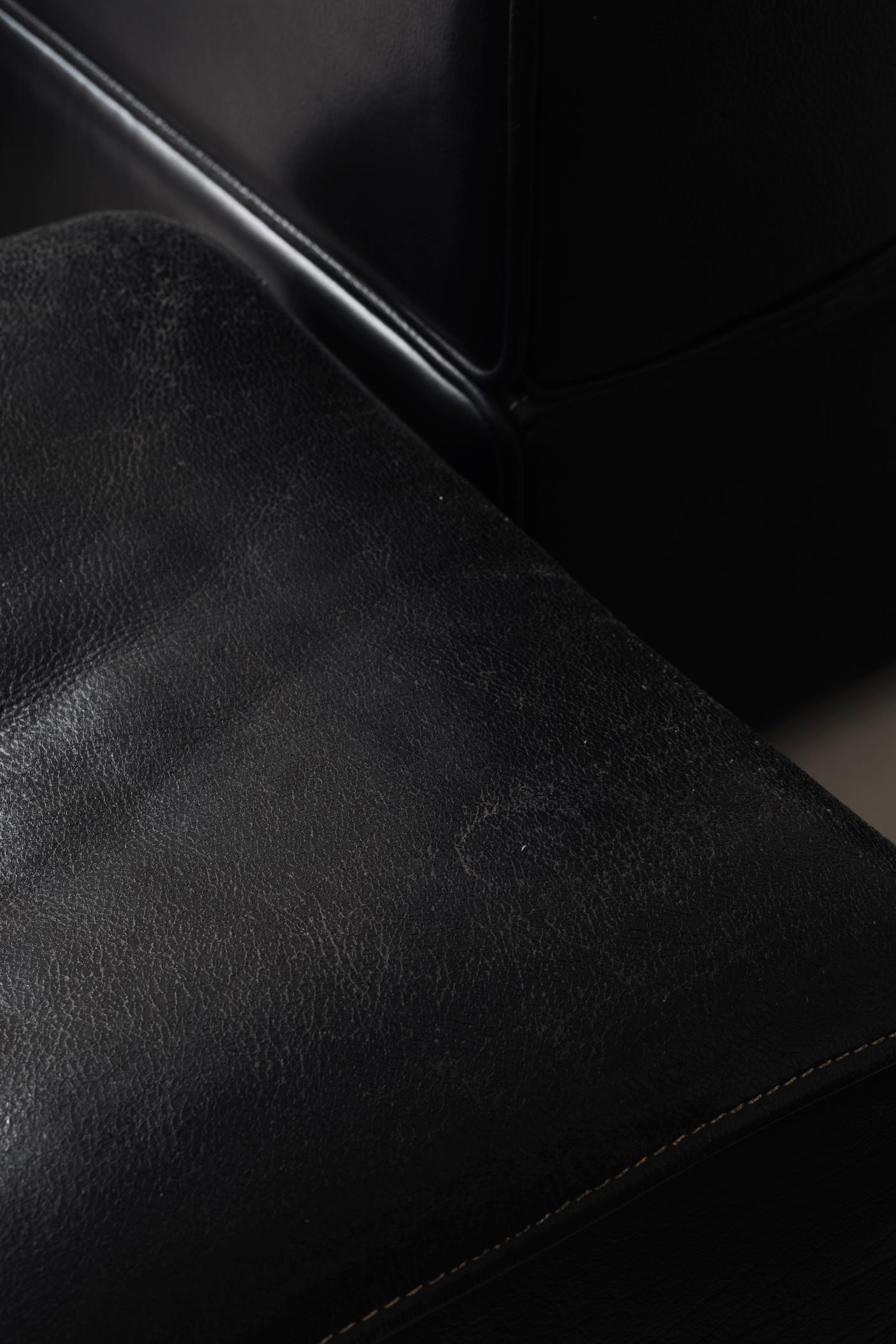 Sectional Black Leather ‘DS15’ Sofa Designed by De Sede, Switzerland, 1970s 13