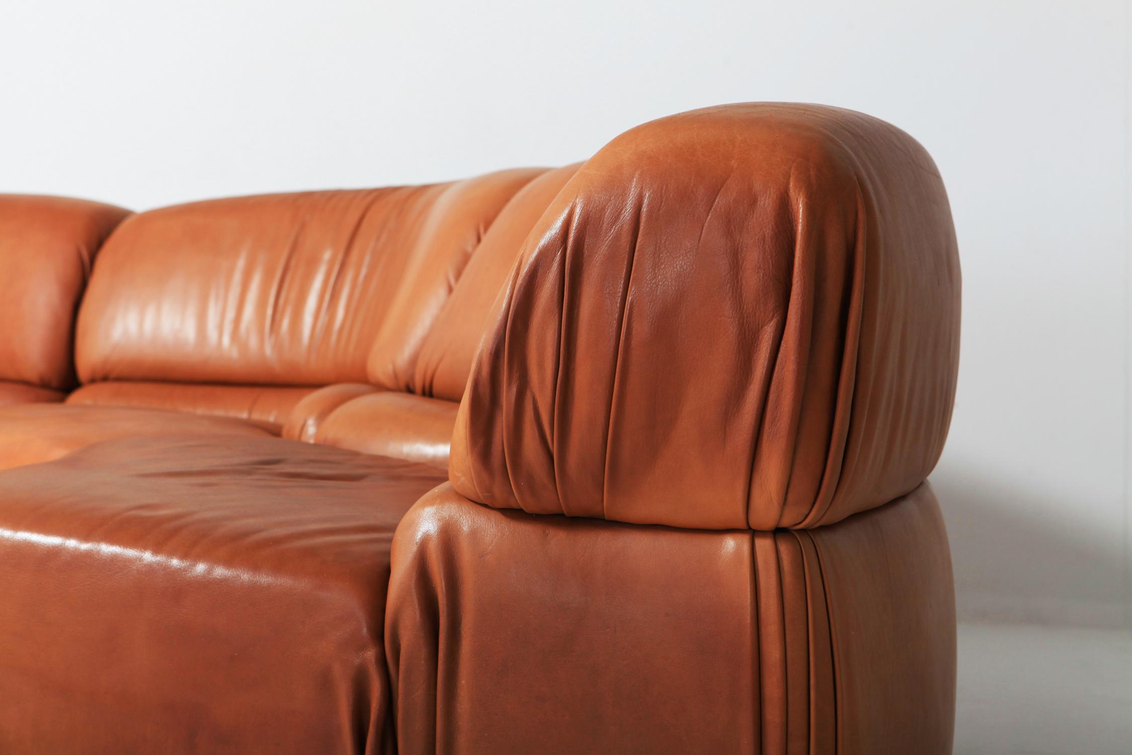 Sectional Cognac Leather Sofa 'Cosmos' by De Sede, Switzerland 3