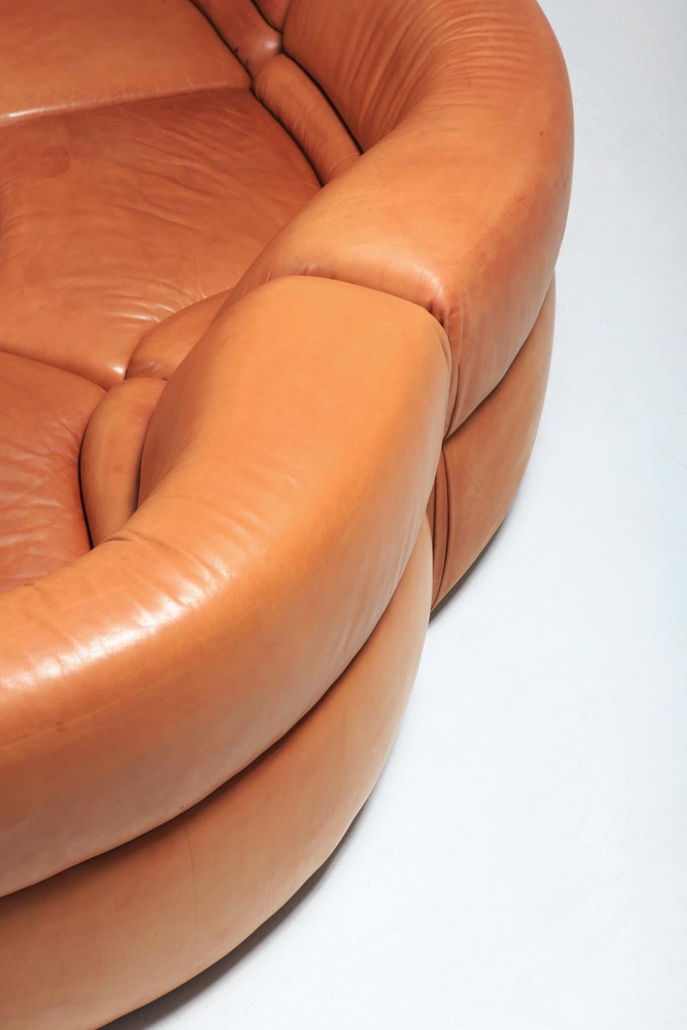 Sectional Cognac Leather Sofa 'Cosmos' by De Sede, Switzerland 4
