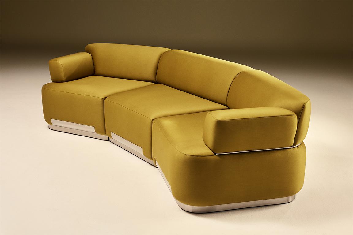 French Sectional curved sofa by Tatjana von Stein, France For Sale