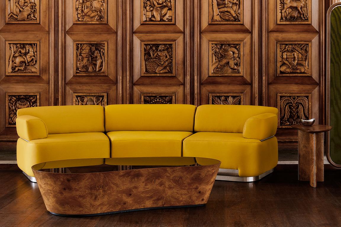 Sectional curved sofa by Tatjana von Stein, France In New Condition For Sale In London, GB