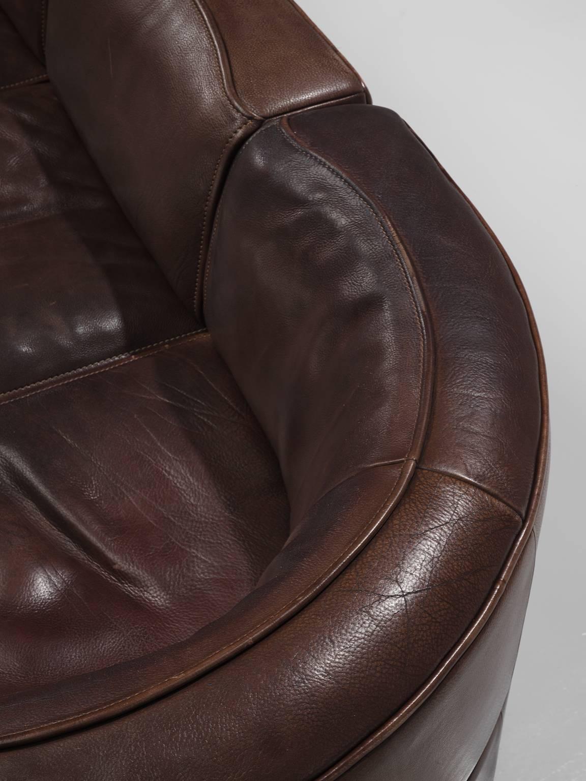 Late 20th Century Sectional De Sede DS-15 in Dark Brown Buffalo Leather