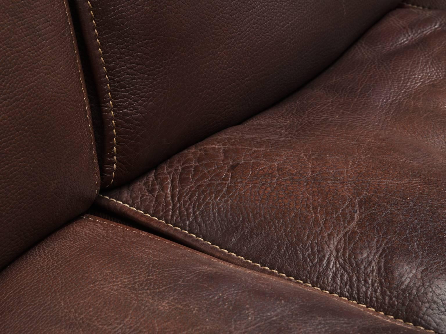Sectional De Sede DS-15 in Dark Brown Buffalo Leather 2