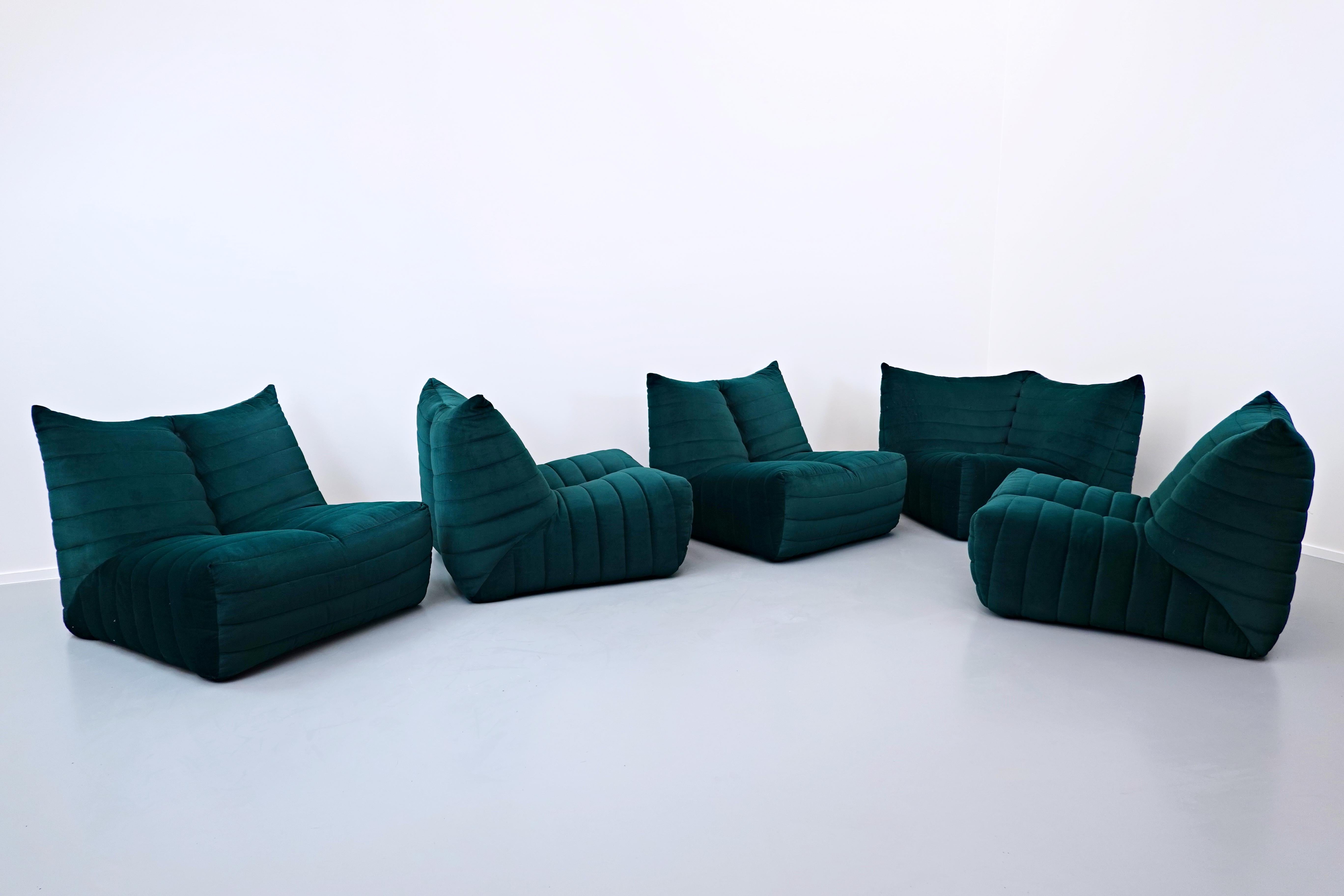 Fabric Sectional Mid-Century Modern Sofa Model Zozo by Seven Salotti, Italy, 1970s