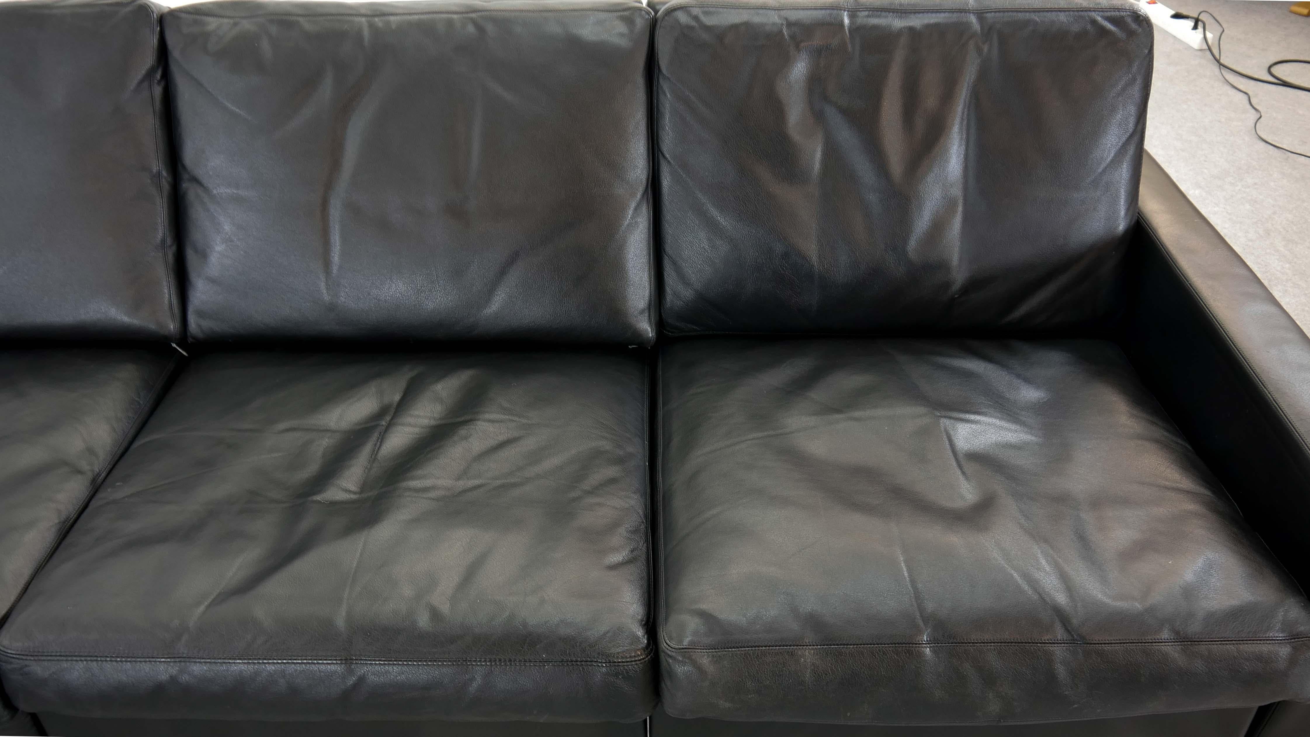 Sectional Modular Conseta Sofa on Runners by COR, Germany in Black Leather  4