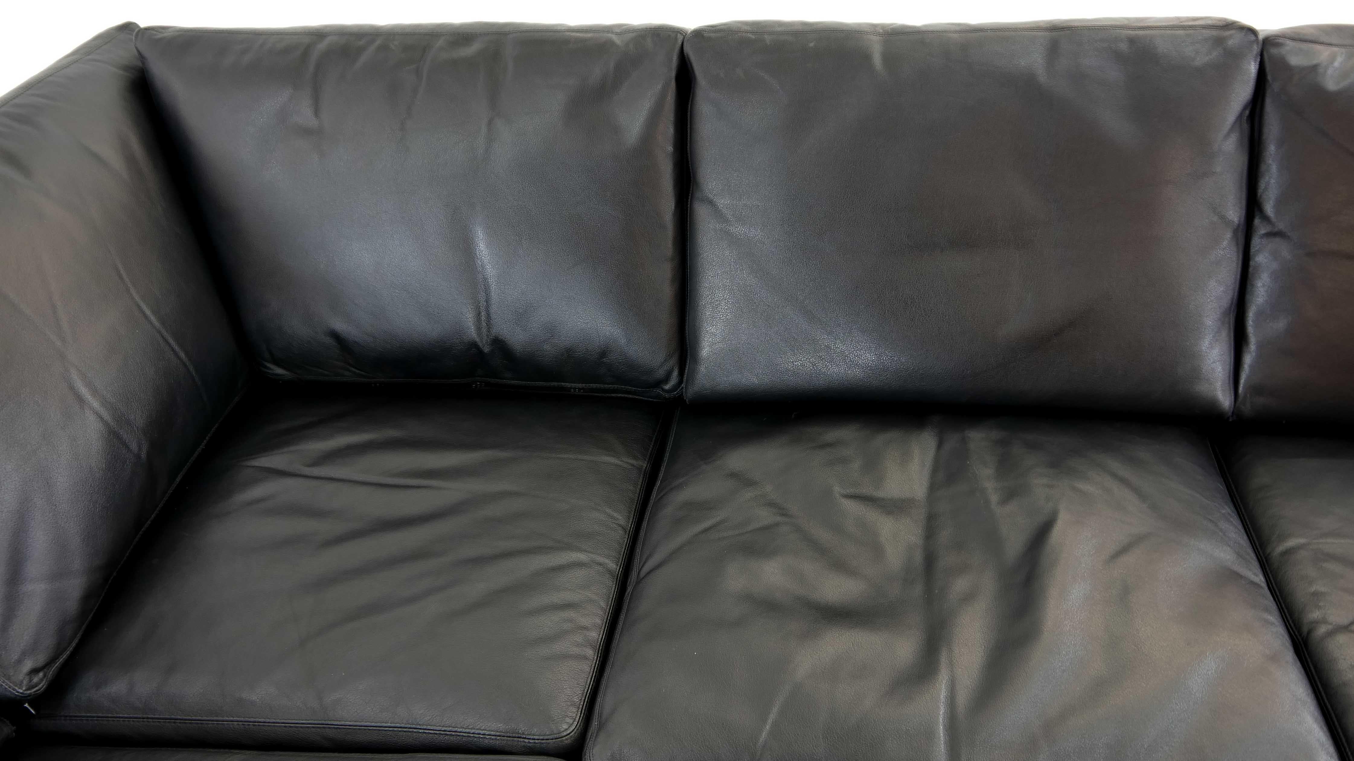 Sectional Modular Conseta Sofa on Runners by COR, Germany in Black Leather  5