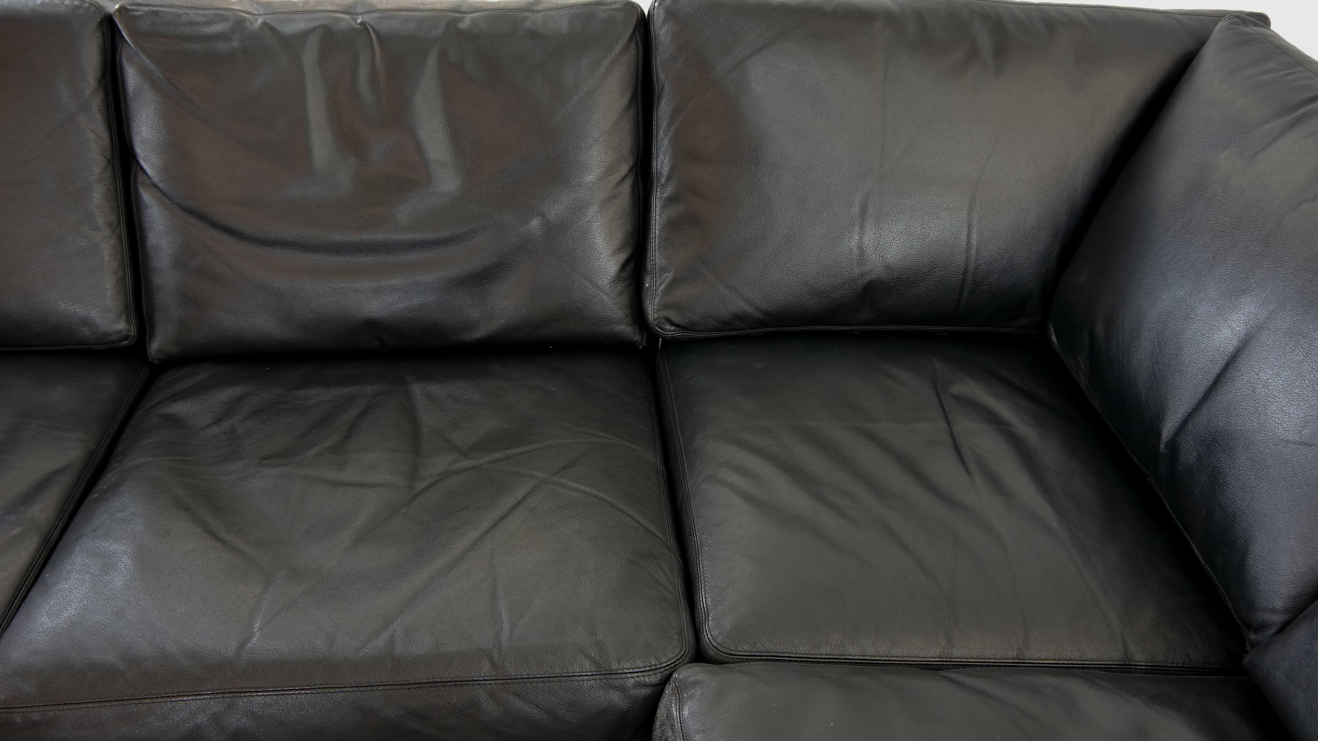 Modulares Conseta-Sofa auf Läufern von COR, Deutschland, aus schwarzem Leder  9