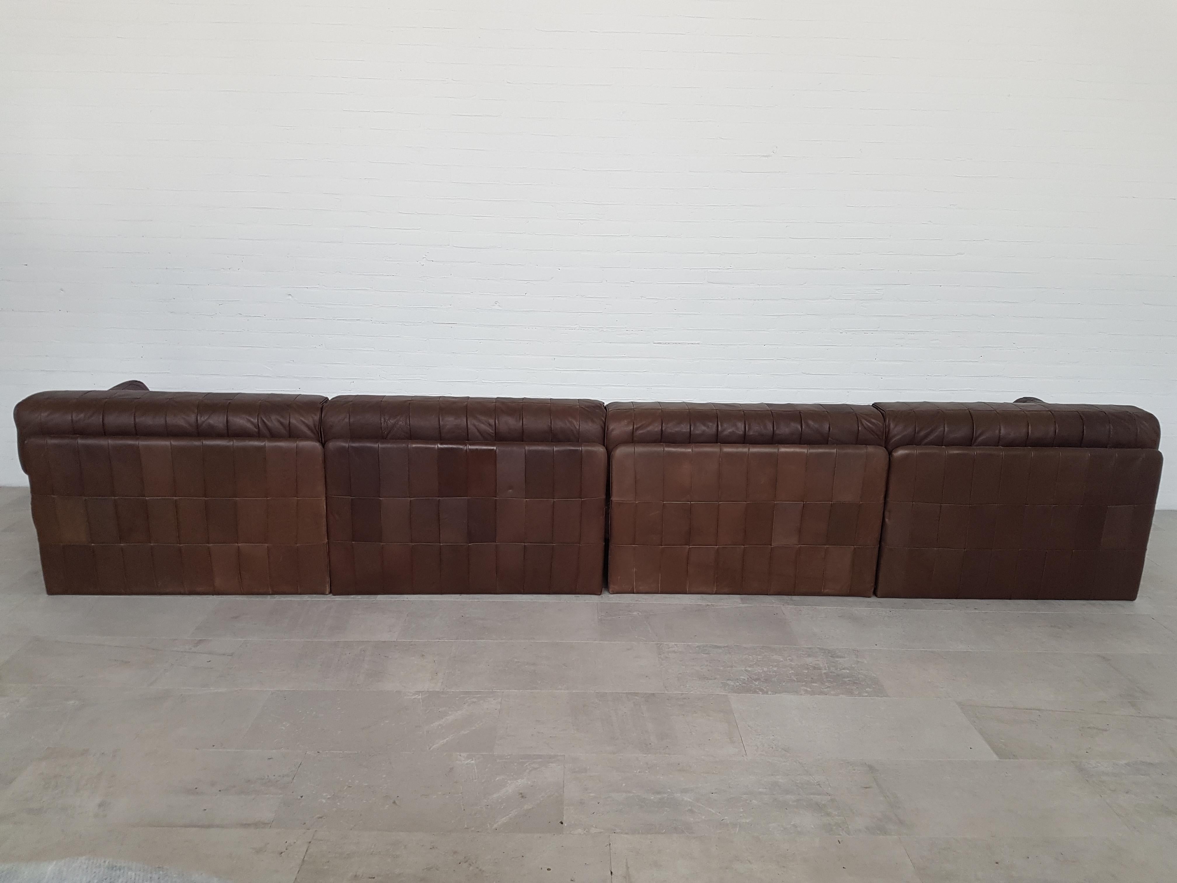 Sectional Patchwork Brown Leather De Sede DS 88 Sofa 4