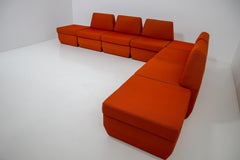 Sectional Retro Sofa in Original Fabric with Extra Storage