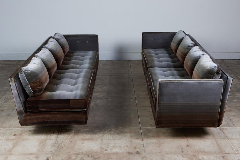 Velvet Sectional Sofa by Edward Wormley for Dunbar For Sale