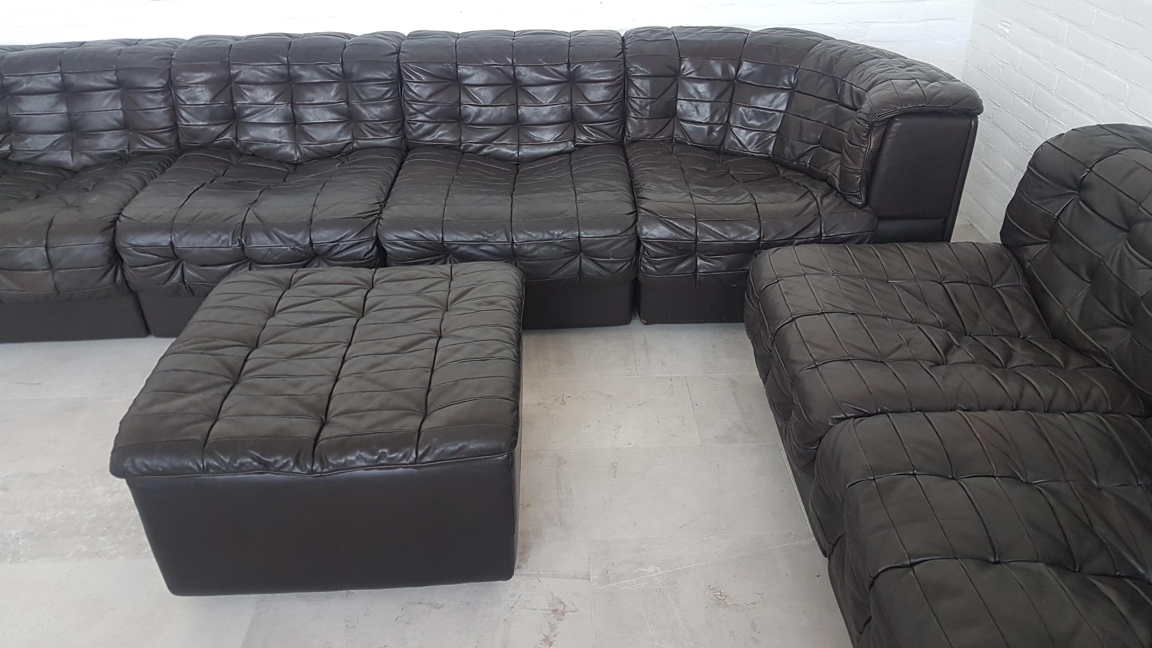 Sectional Sofa by Luxury Leather Manufacturer De Sede Switzerland Model DS 11 In Good Condition In Antwerp, BE