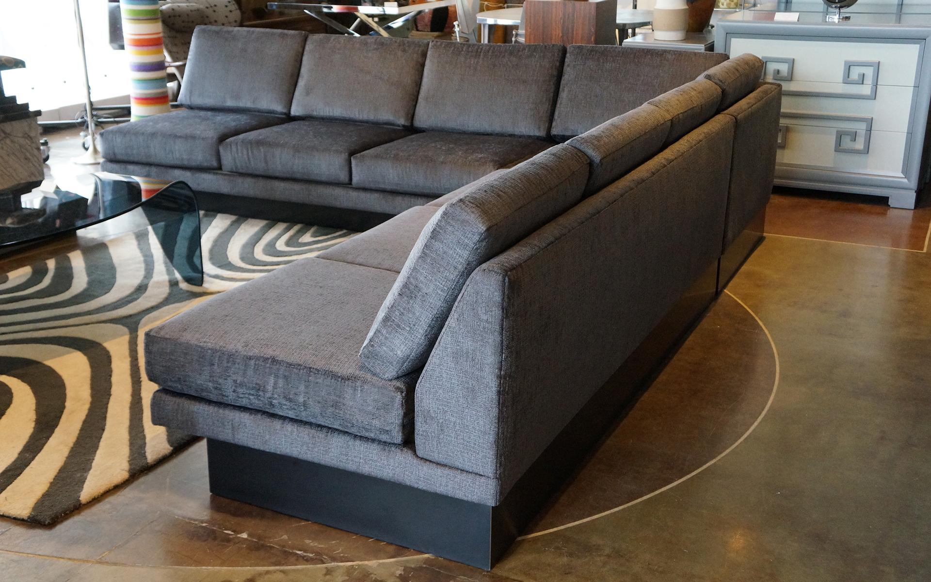Sectional Sofa by Milo Baughman, Restored, Robert Allen Grand Chenille Fabric 2