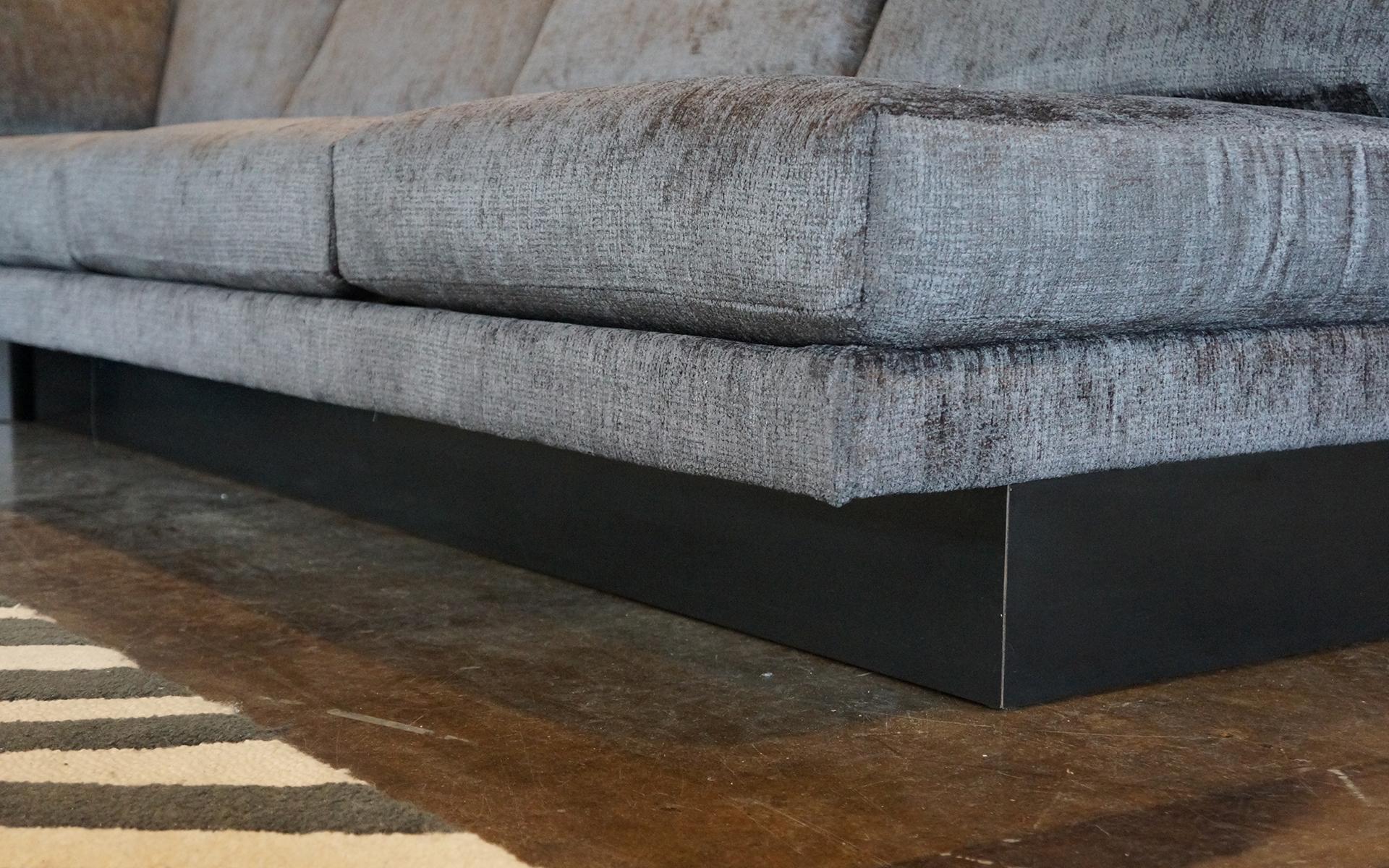Mid-Century Modern Sectional Sofa by Milo Baughman, Restored, Robert Allen Grand Chenille Fabric