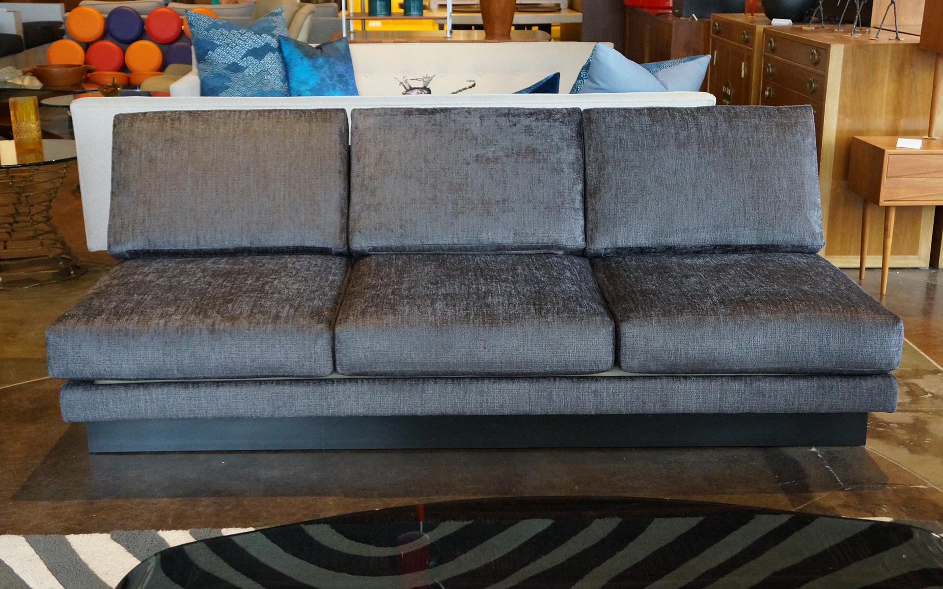 American Sectional Sofa by Milo Baughman, Restored, Robert Allen Grand Chenille Fabric