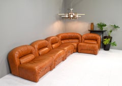 Sectional Sofa by Rossi di Albizzate in Original Cognac Leather, Italy – 1970’s