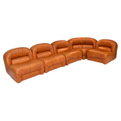 Sectional Sofa by Rossi di Albizzate in Original Cognac Leather, Italy – 1970’s