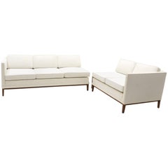 Sectional Sofa, Five-Seat, Two-Piece, Even Arm, off White, Restored, Excellent