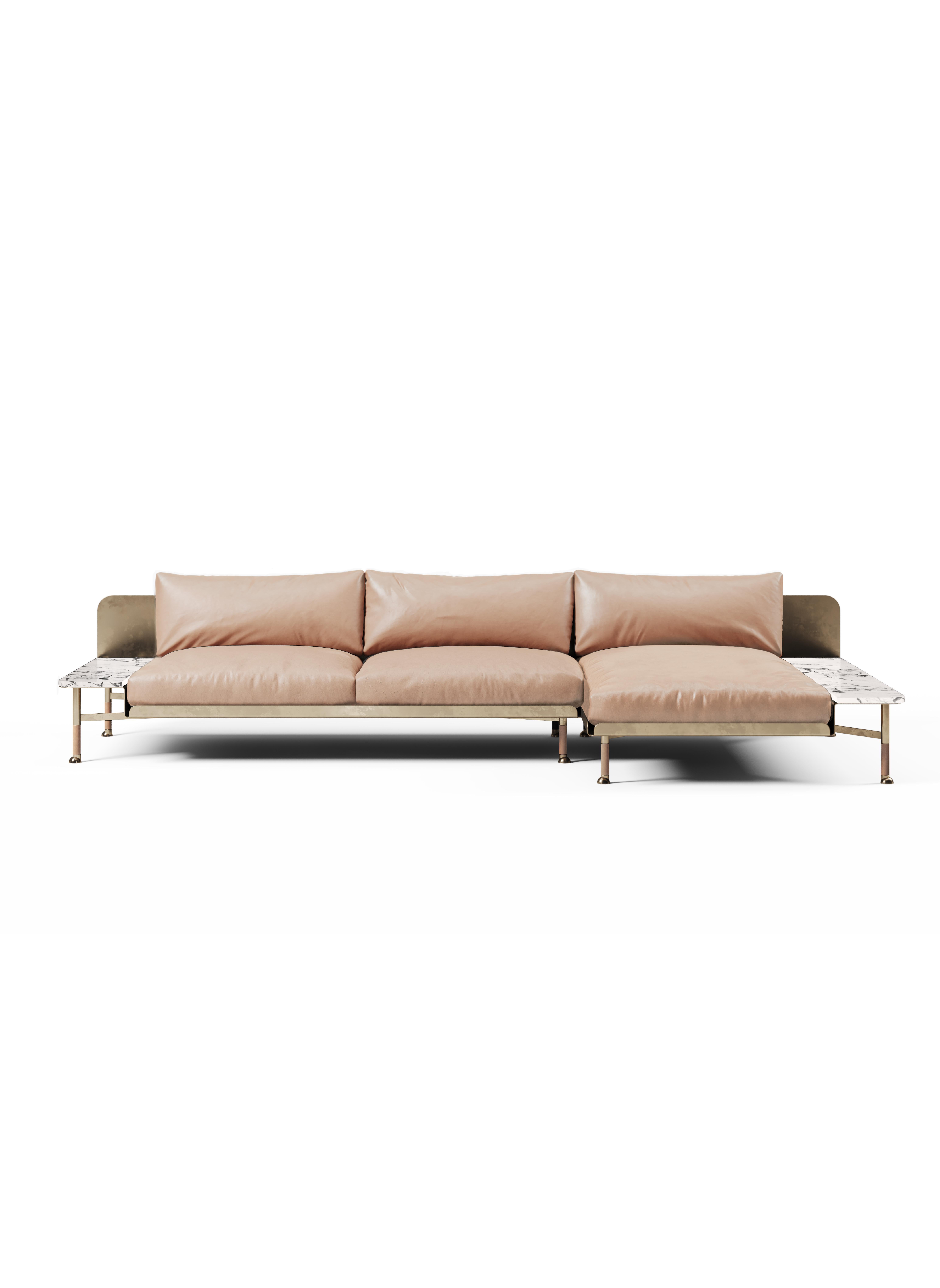 Silver Sectional Sofa F.R.F.G.  For Sale
