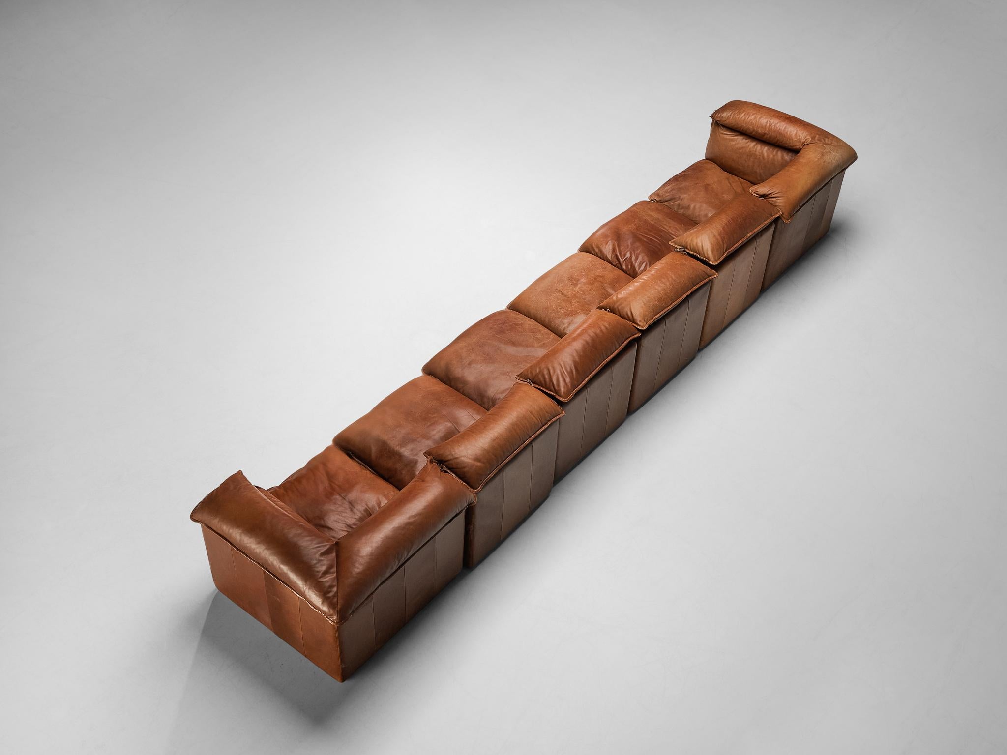 Sectional Sofa in Cognac Leather 1