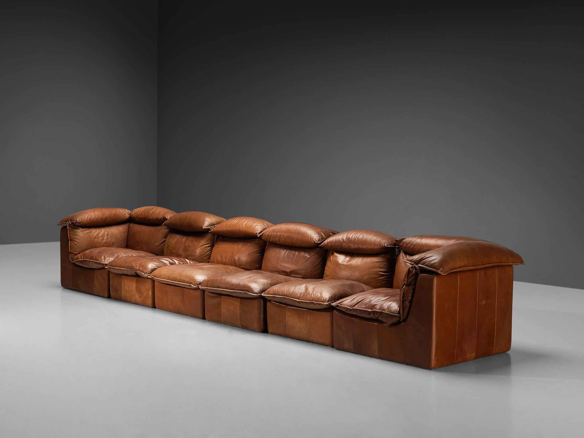 Sectional Sofa in Cognac Leather  2