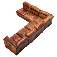 Vintage Sectional Sofa in Cognac Leather