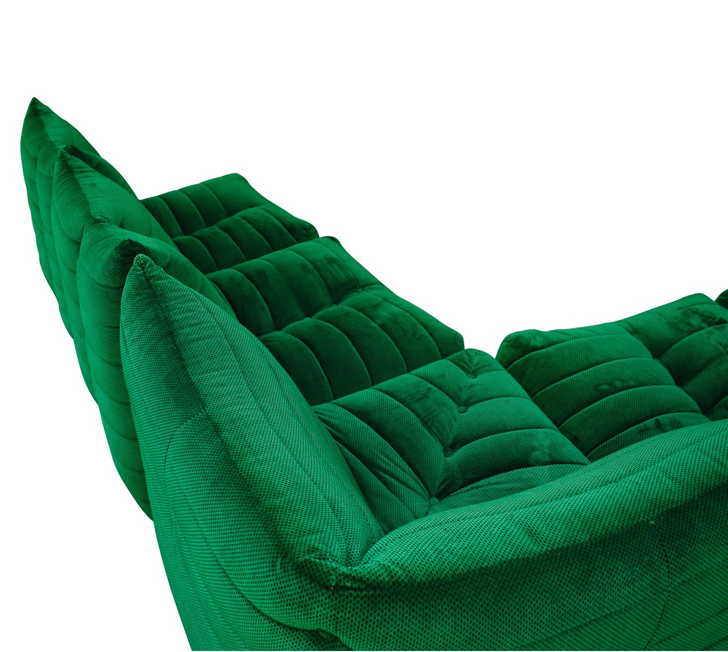 Sectional Sofa in Green Velvet by Gianfranco Grignani, Italy, circa 1970 12