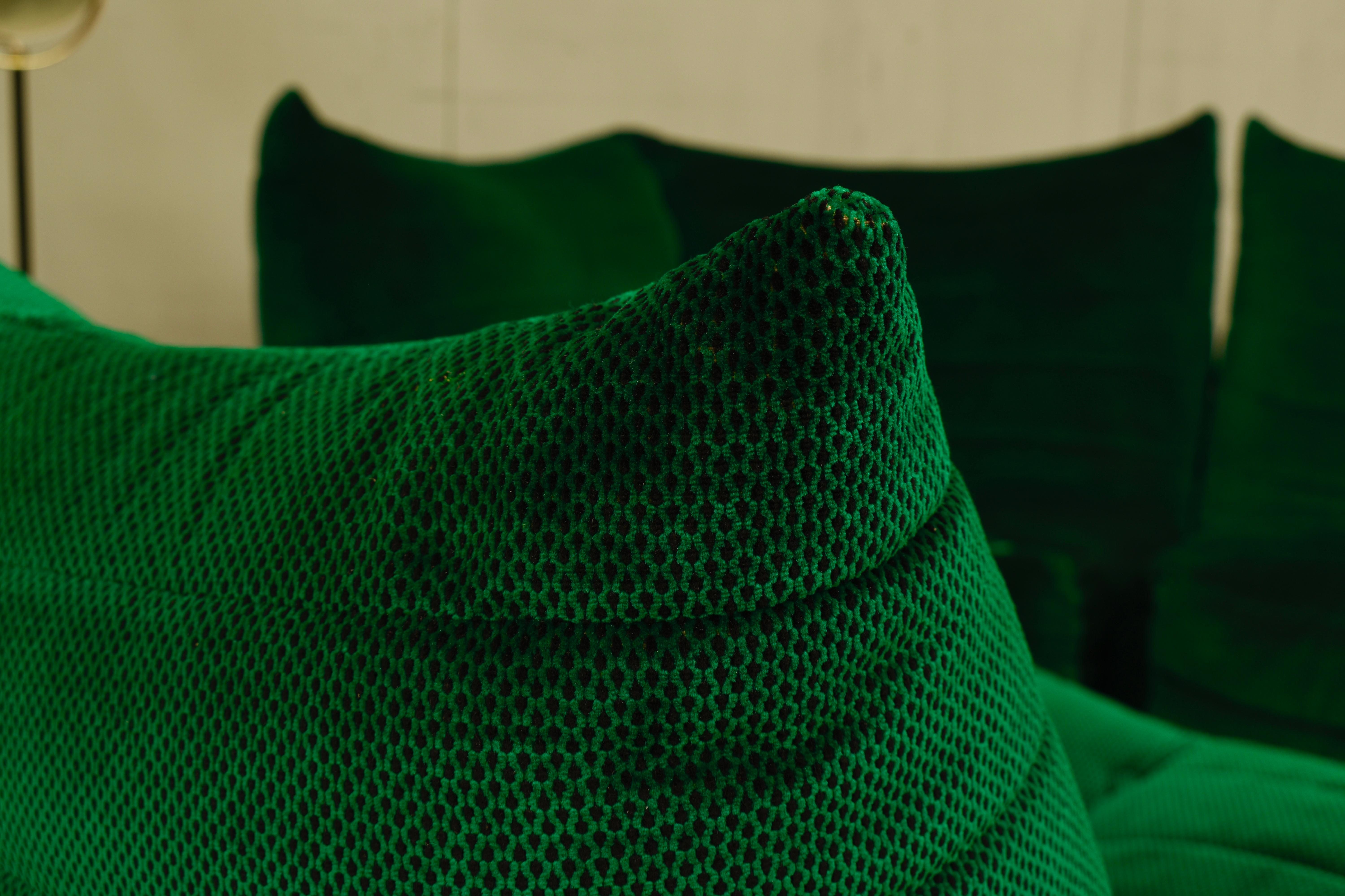 Sectional Sofa in Green Velvet by Gianfranco Grignani, Italy, circa 1970 13