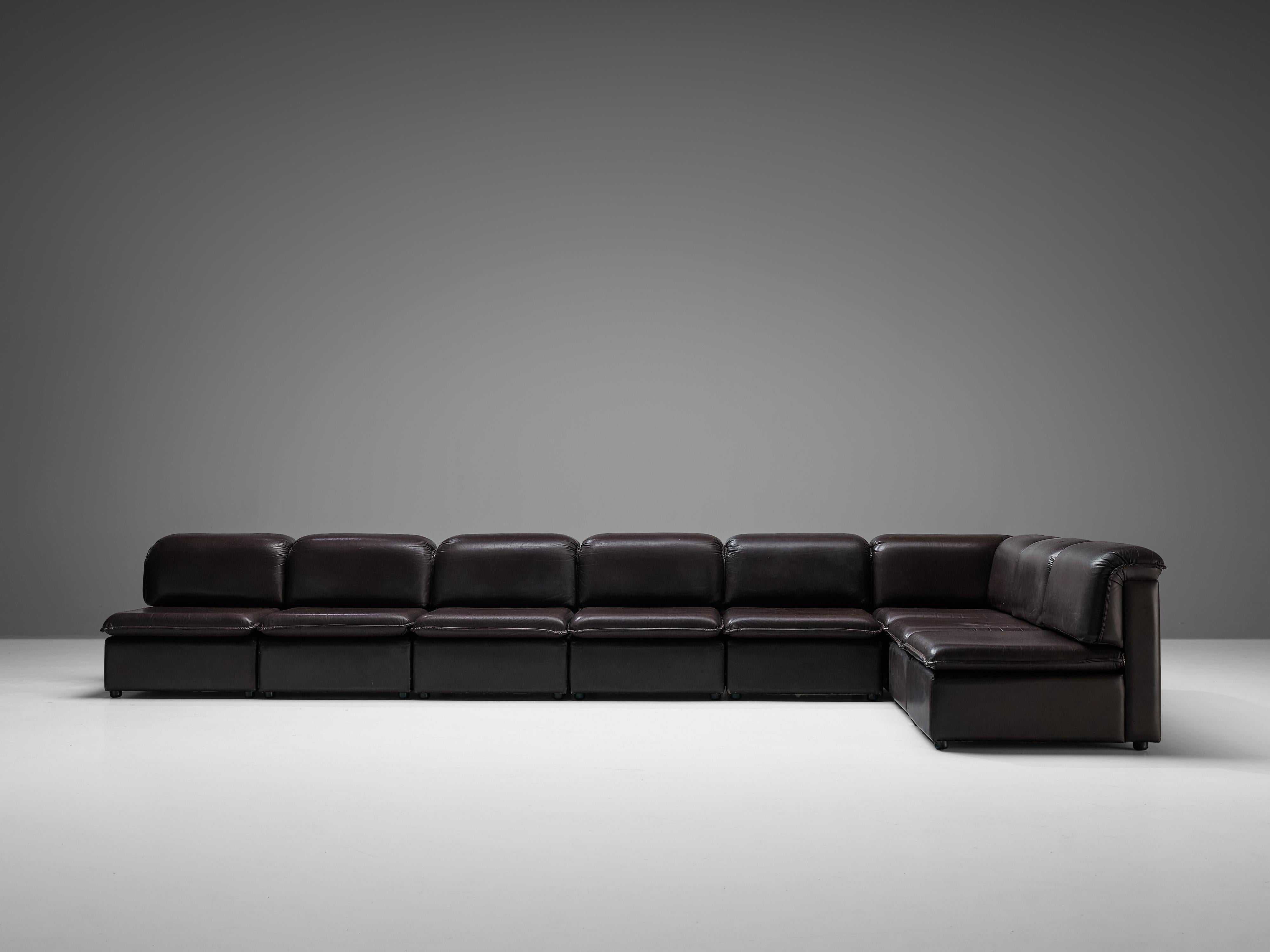 brown leather sectionals