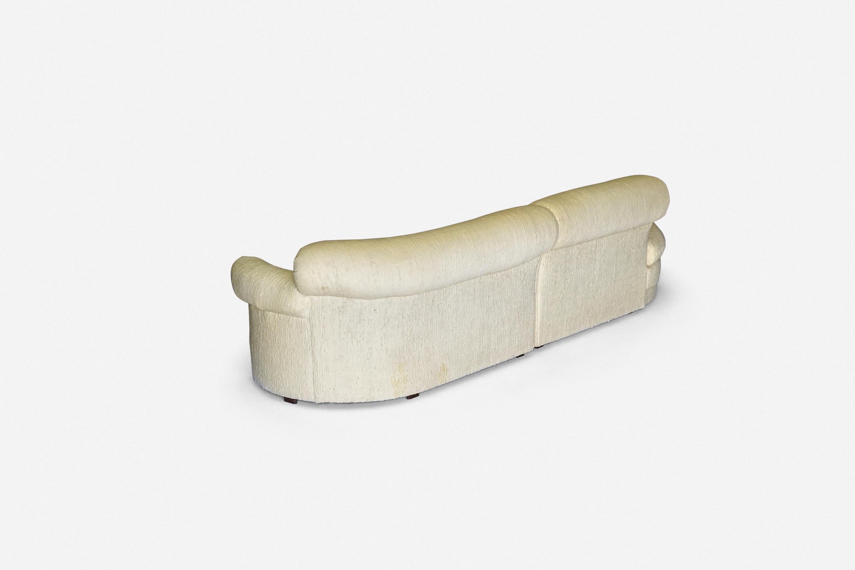 Fabric Sectional Sofa in the Style of Vladimir Kagan For Sale