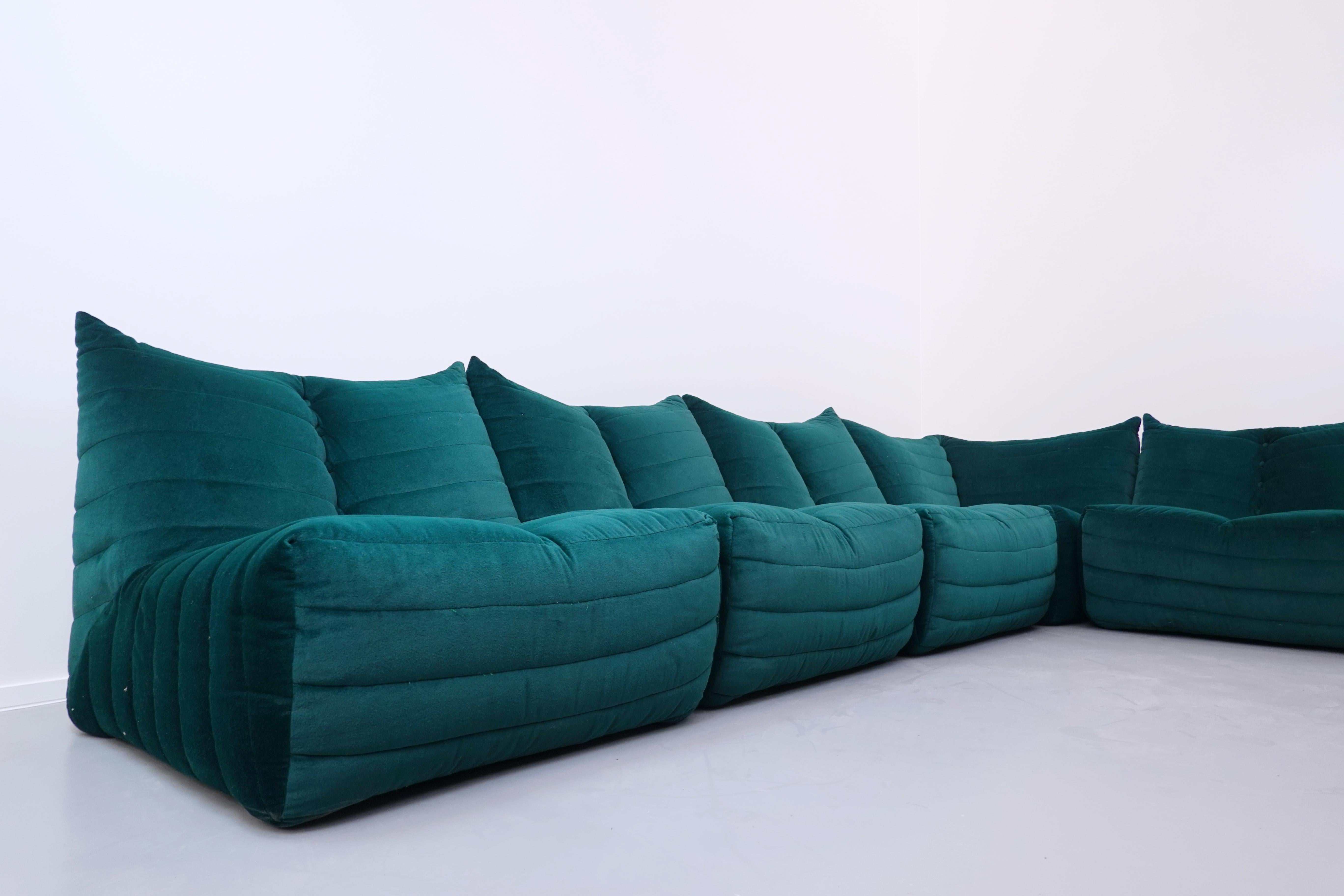 Mid-Century Modern Sectional Sofa Model Zozo by Seven Salotti, Italy, 1970s