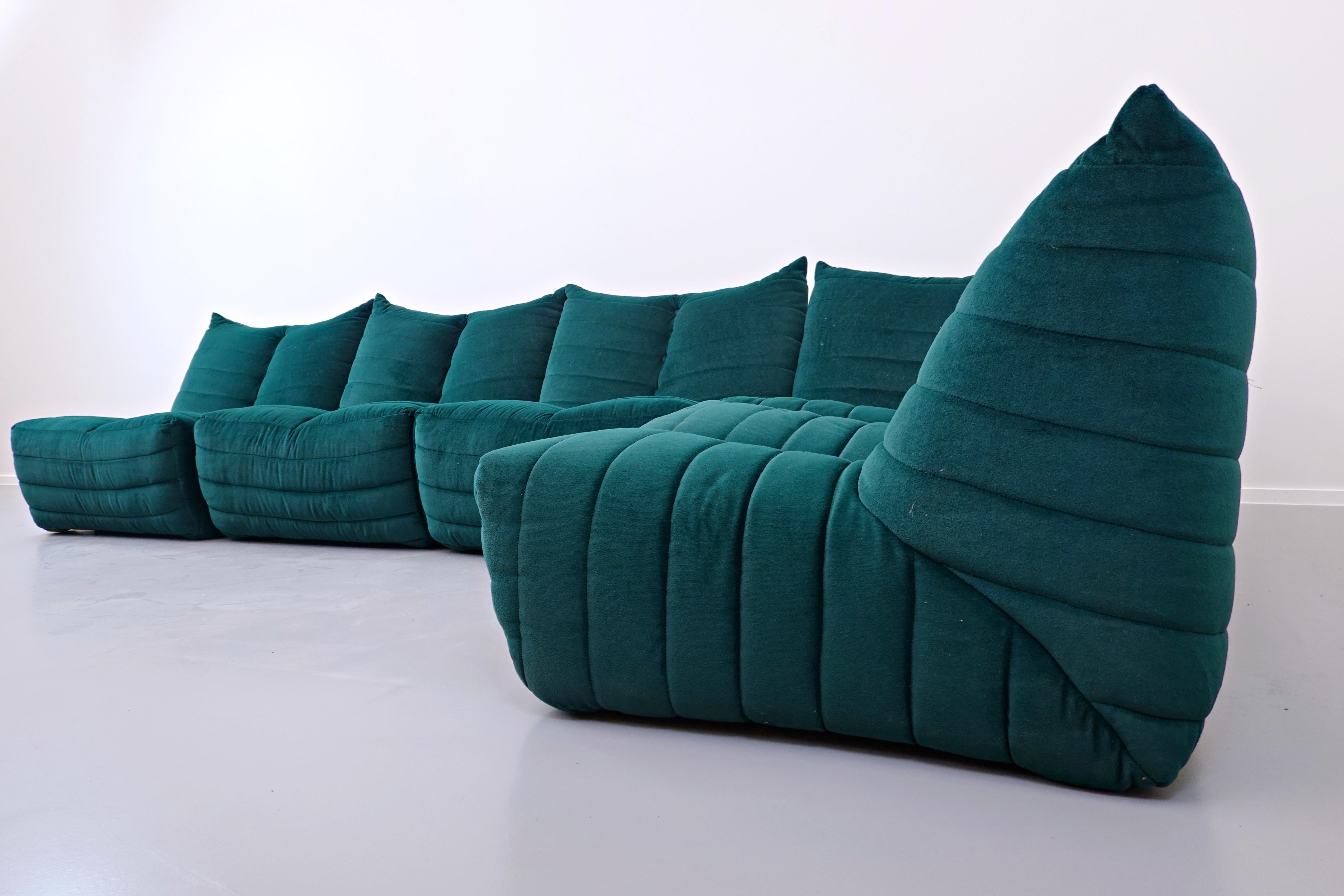 Sectional Sofa Model Zozo by Seven Salotti, Italy, 1970s In Good Condition In Brussels, BE