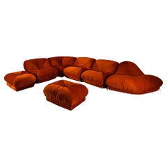 Sectional Sofa “Patate” in Rusty Orange Fabric by Airborne, France 1970s