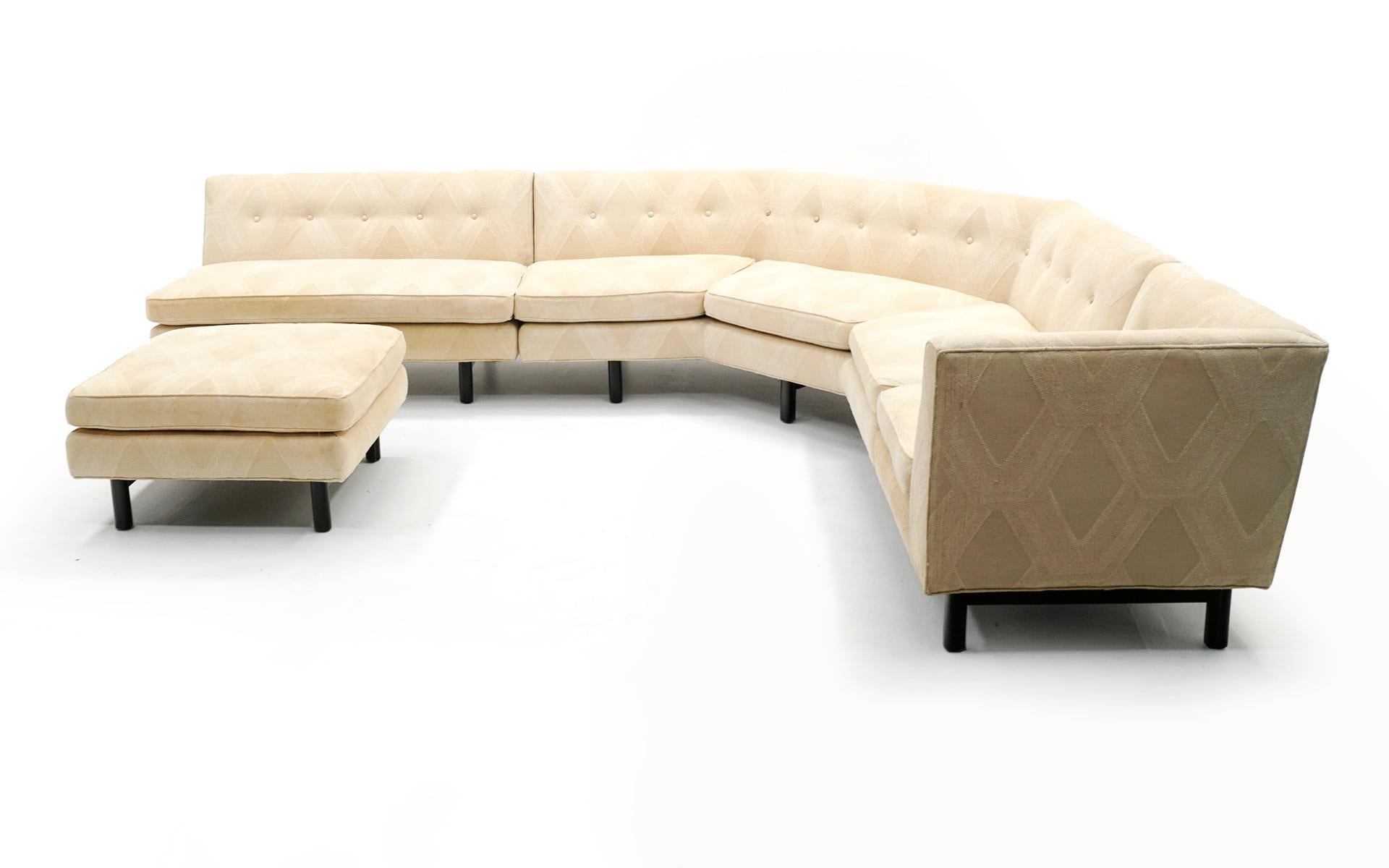 Sectional Sofa with Ottoman by Edward Wormley for Dunbar, L Shape, Reversable at 1stDibs