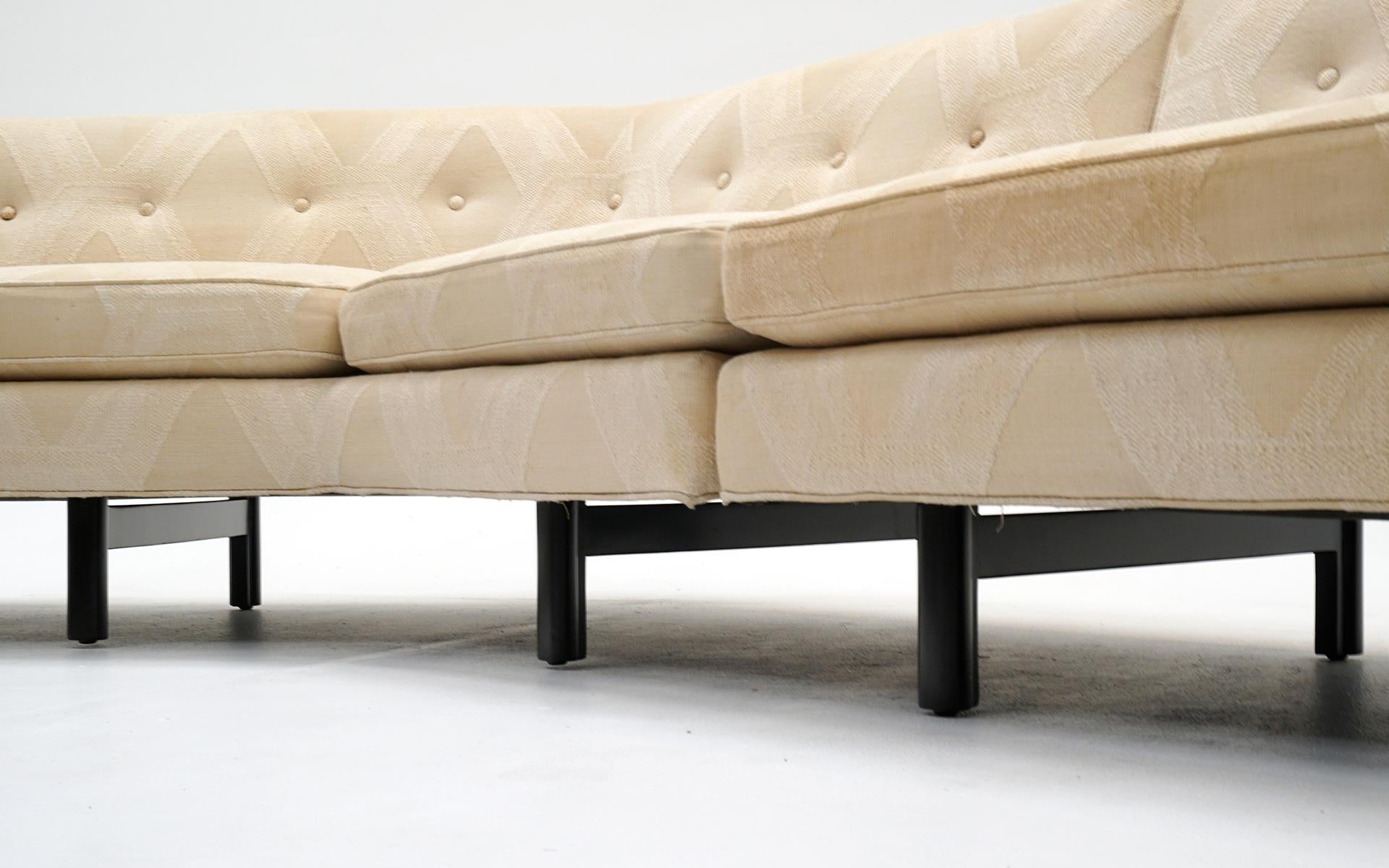 Mid-20th Century Sectional Sofa with Ottoman by Edward Wormley for Dunbar, L Shape, Reversable