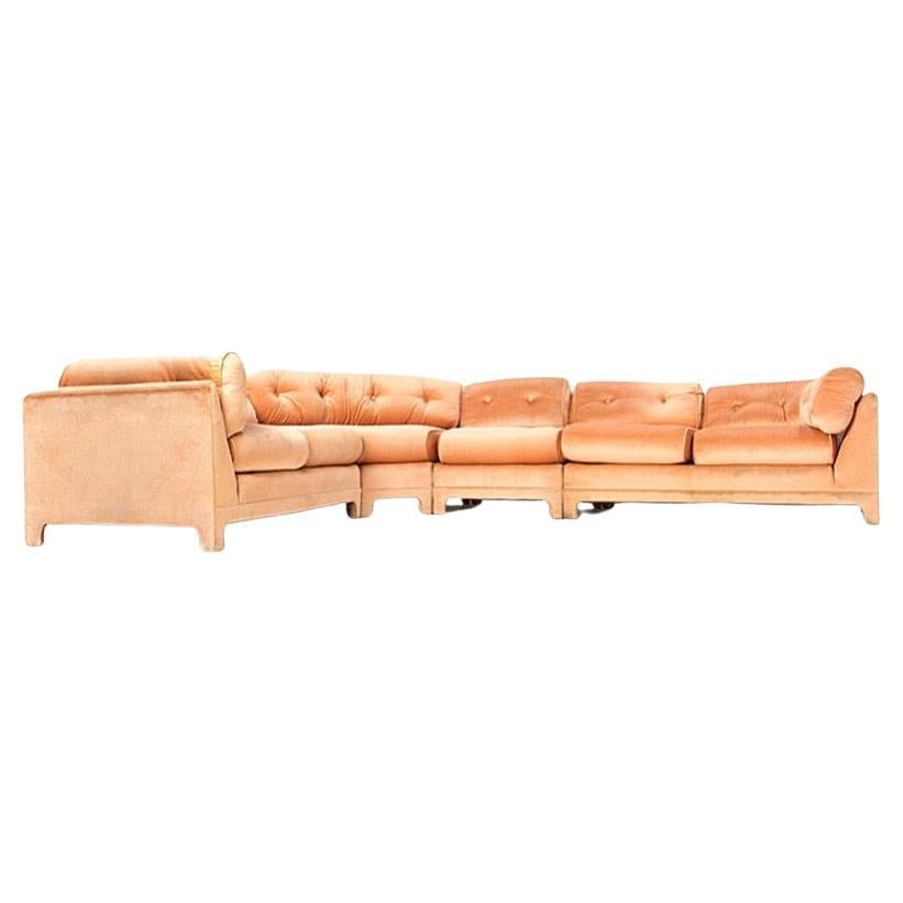 Sectional Sofa with Tufted Pillows In the Style of Edward Wormley for Dunbar For Sale
